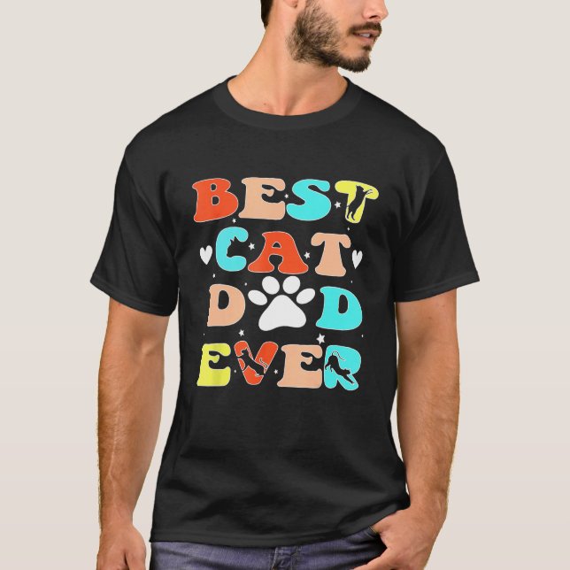 Best Cat Dad Ever Happy Father Day 2023 Patte de c T-Shirt (Front)