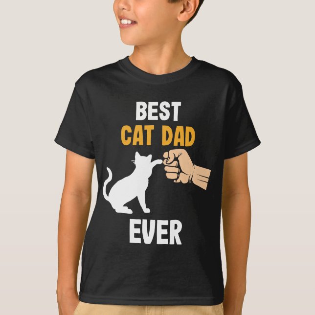 Best Cat Dad Ever Kitten Parents Animal Father T-Shirt (Front)