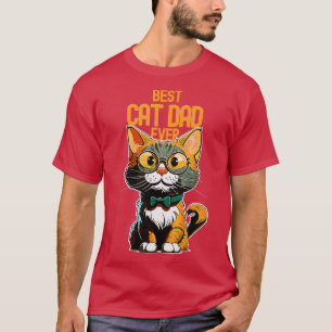 Best Cat Dad Ever Kitty Kitten Lover Daddy Fathers T-Shirt