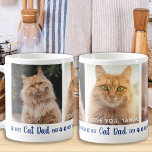 Best Cat Dad Ever Modern 3 Photo Coffee Mug<br><div class="desc">Best Cat Dad Ever... Surprise your favorite Cat Dad whether it's his birthday, Father's Day or Christmas with this super cute custom photo collage mug . Customize this cat dad mug with 3 of your cat's favorite photos, and personalized the center photo with name. Great gift from the cat. COPYRIGHT...</div>