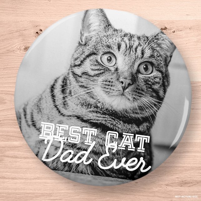 Best Cat Dad Ever Modern Custom Pet Photo Magnet (Creator Uploaded)