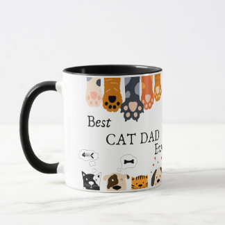 Best Cat Dad Ever Modern Custom Photo and Cat Name Mug