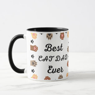 Best Cat Dad Ever Modern Custom Photo and Cat Name Mug