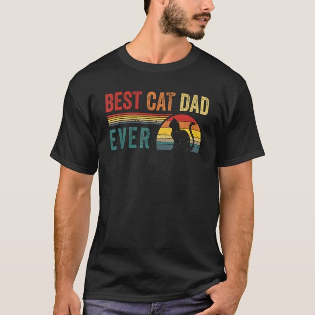 Best Cat Dad Ever Papa Daddy Cat Lover Father's Da T-Shirt (Front)