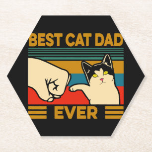 Best Cat Dad Ever Paper Coaster