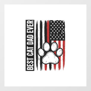 Best Cat Dad Ever Patriotic Paw Flag Design_1 Floor Decals