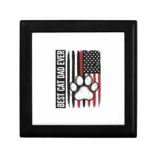 Best Cat Dad Ever Patriotic Paw Flag Design_1 Gift Box