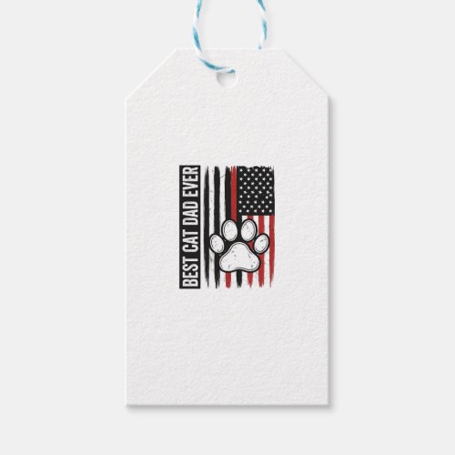 Best Cat Dad Ever Patriotic Paw Flag Design_1 Gift Tags