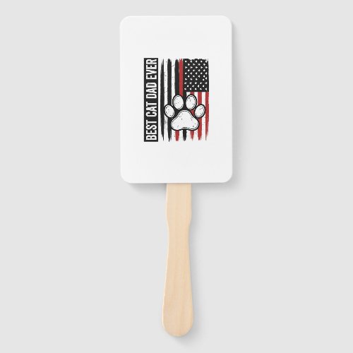 Best Cat Dad Ever Patriotic Paw Flag Design_1 Hand Fan
