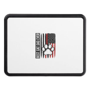 Best Cat Dad Ever Patriotic Paw Flag Design_1 Hitch Cover