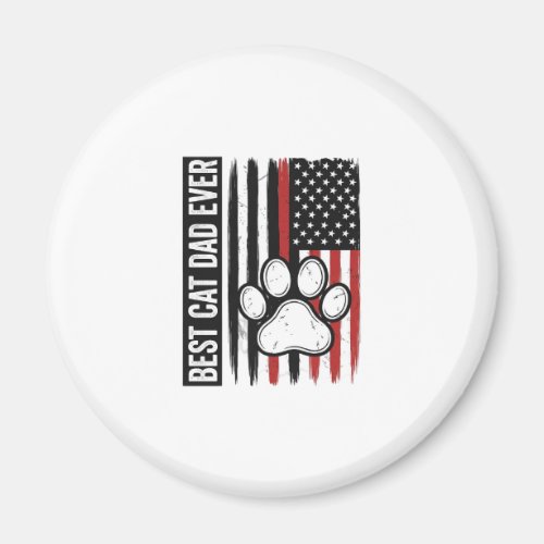 Best Cat Dad Ever Patriotic Paw Flag Design_1 Magnet