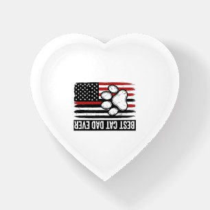 Best Cat Dad Ever Patriotic Paw Flag Design_1 Paperweight