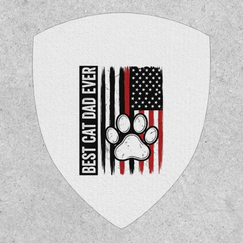 Best Cat Dad Ever Patriotic Paw Flag Design_1 Patch