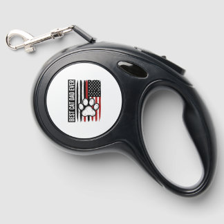 Best Cat Dad Ever Patriotic Paw Flag Design_1 Retractable Pet Leash
