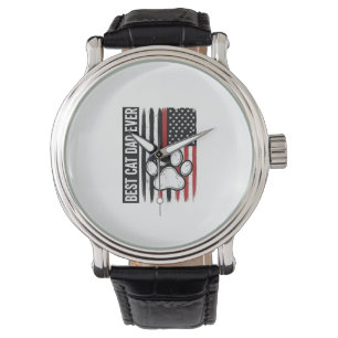 Best Cat Dad Ever Patriotic Paw Flag Design_1 Watch