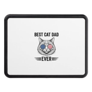Best Cat Dad Ever Patriotic Vintage Cat Design_1 Hitch Cover