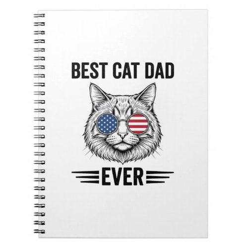 Best Cat Dad Ever Patriotic Vintage Cat Design_1 Notebook