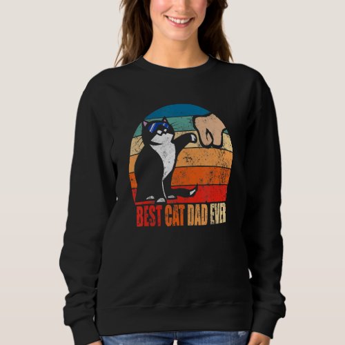 Best Cat Dad Ever Paw Fist Bump  Fathers Day Sweatshirt