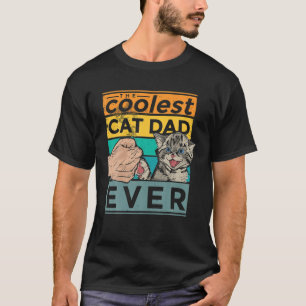 Best Cat Dad Ever Paw Fist Bump Fit Vintage Retro T-Shirt