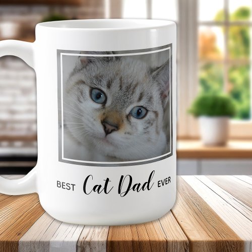 Best Cat Dad Ever_ Personalized Cute Pet Cat Photo Coffee Mug