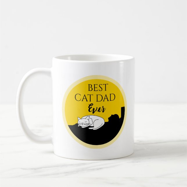 Best Cat Dad Ever Personalized Mug (Left)