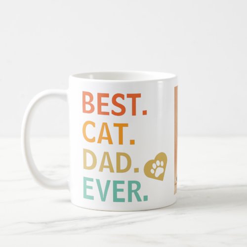 Best Cat Dad Ever Personalized Photo Coffee Mug