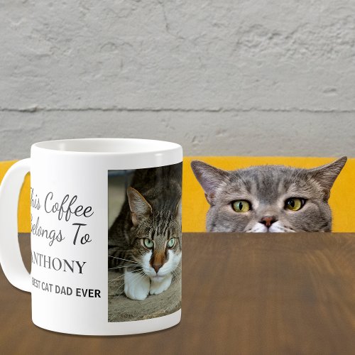 Best Cat Dad Ever Personalized Photo Coffee Mug