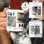 BEST CAT DAD EVER Photo Collage Paw Print Coffee Mug<br><div class="desc">Modern BEST CAT DAD EVER coffee mug featuring 4 photos and cute cat pawprint typography and personalized with your custom message. ASSISTANCE:  For help with design modification or personalization,  color change,  resizing or transferring the design,  contact the designer BEFORE ORDERING via the Zazzle Chat MESSAGE tab or email makeitaboutyoustore@gmail.com.</div>