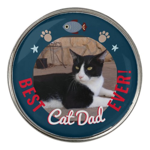 Best Cat Dad Ever Photo Golf Ball Marker
