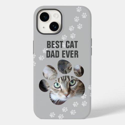 Best Cat Dad Ever Photo Paw Print Case_Mate iPhone 14 Case