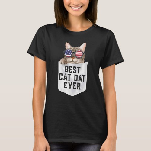 Best Cat Dad Ever Pocket Cat Daddy Fathers Day T_Shirt