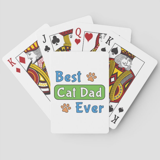 Best Cat Dad Ever Poker Cards (Back)