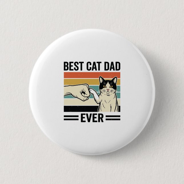 Best Cat Dad Ever Retro Cat Fist Bump Shirt_1 Button (Front)