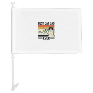 Best Cat Dad Ever Retro Cat Fist Bump Shirt_1 Car Flag