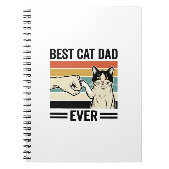 Best Cat Dad Ever Retro Cat Fist Bump Shirt_1 Notebook (Front)