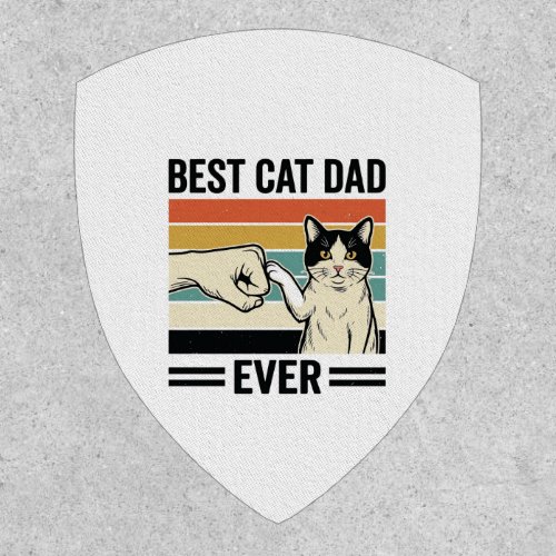 Best Cat Dad Ever Retro Cat Fist Bump Shirt_1 Patch