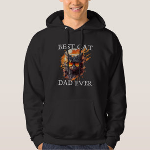 Best Cat Dad Ever Retro Grunge Cat Owner Cat Hoodie
