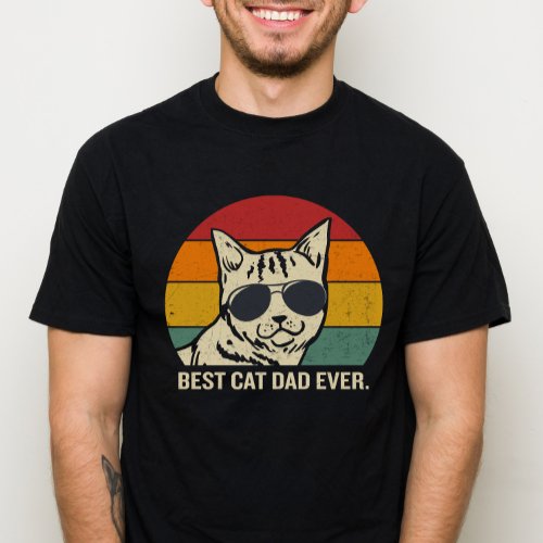 Best Cat Dad Ever Retro Pet Lover T_Shirt