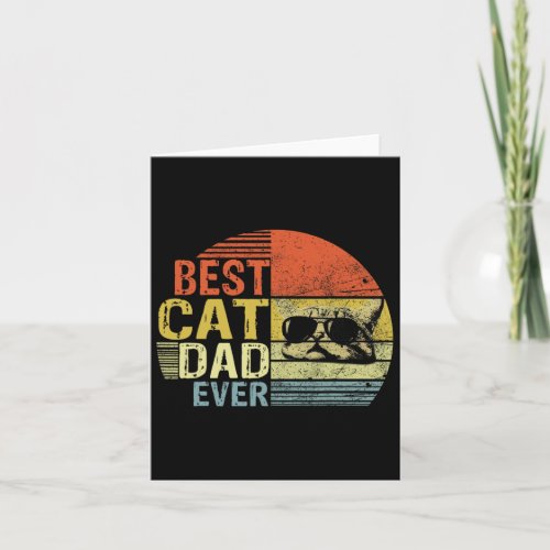 Best Cat Dad Ever Retro Style Cats Lover  Card