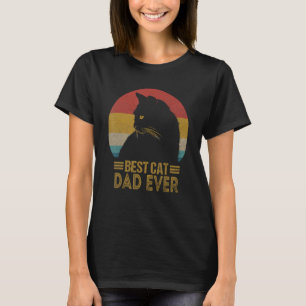 Best Cat Dad Ever Retro Sunset  Daddy Cat Father s T-Shirt
