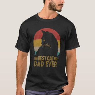 Best Cat Dad Ever Retro Sunset  Daddy Cat Father s T-Shirt