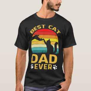 Best Cat DAD Ever Retro Vintage T-Shirt
