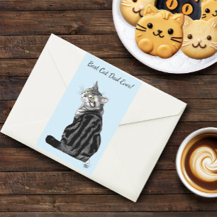 Best Cat Dad Ever Silver Tabby Father's Day Rectangular Sticker