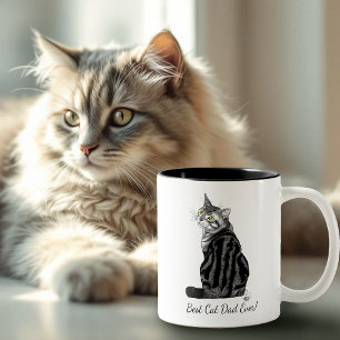 Best Cat Dad Ever Silver Tabby Father's Day Two-Tone Coffee Mug