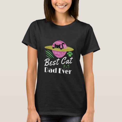 Best Cat Dad Ever style vintage black cat Full Nep T_Shirt