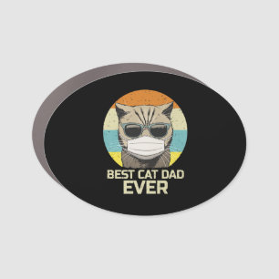 Best Cat Dad Ever   Sunglasses Face Mask Gift Car Magnet