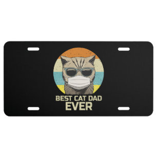 Best Cat Dad Ever Sunglasses Face Mask Gift License Plate