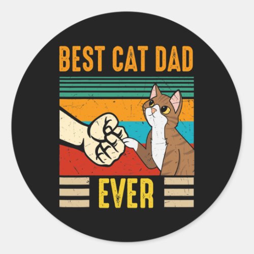 Best Cat Dad Ever Tee Funny Cat Daddy Father Day  Classic Round Sticker