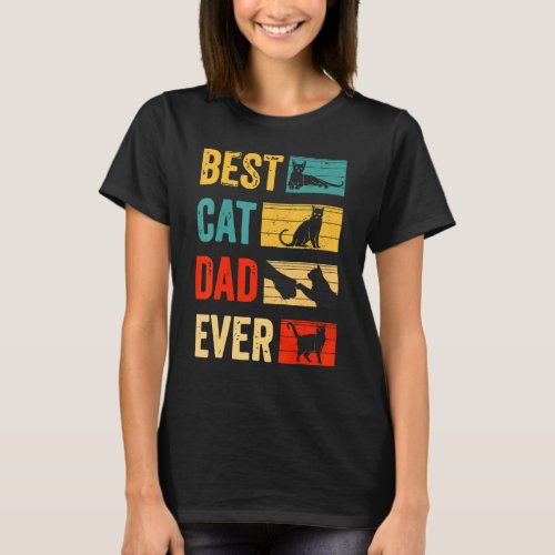 Best Cat Dad Ever Vintage  Cat Daddy Fathers Day T_Shirt