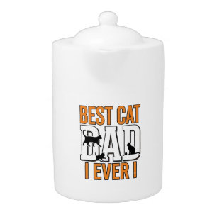Best Cat Dad Ever Vintage Cat Father Shirt Design_ Teapot